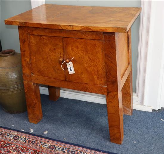 A small burr teak cupboard W.71cm